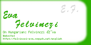 eva felvinczi business card